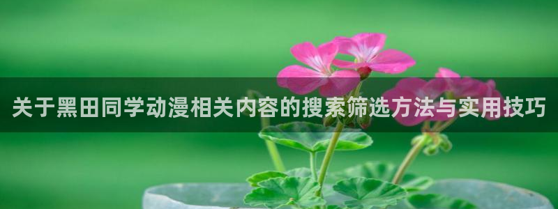 cc看动漫:关于黑田同学动漫相关内容的搜索筛选方法与实用技巧